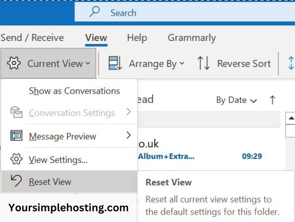 How to Reset The Outlook View