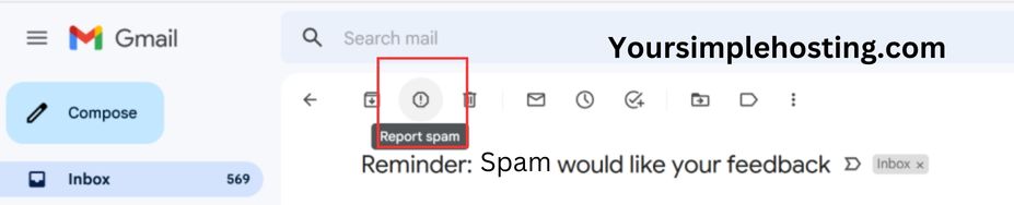 Mark Email As Spam in Gmail